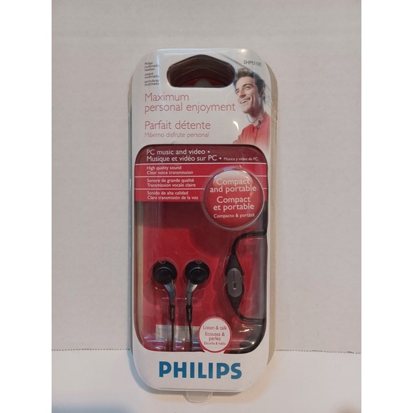 NEW Sealed Philips SHM3100 Earbud Multimedia Headset‎ in Ear w/ Microphone - Picture 1 of 5